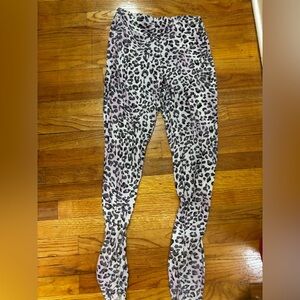Justice Black and White Leopard Print Kids Leggings